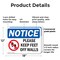 Signmission Please Keep Feet Off Walls, 18 in W x Rectangle, Plastic OS-2PACK-NS-P-1218-L-17473 - alternate 7